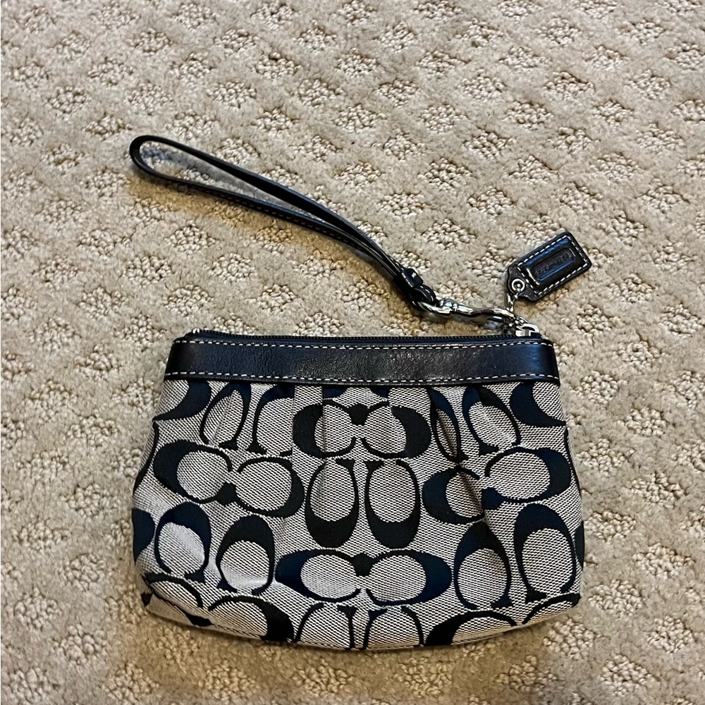 Coach Black and Gray Signature Clutch